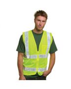 Bayside 100% Polyester Class 2, Level 2 ANSI Mesh Reflective Safety Vest - Lime